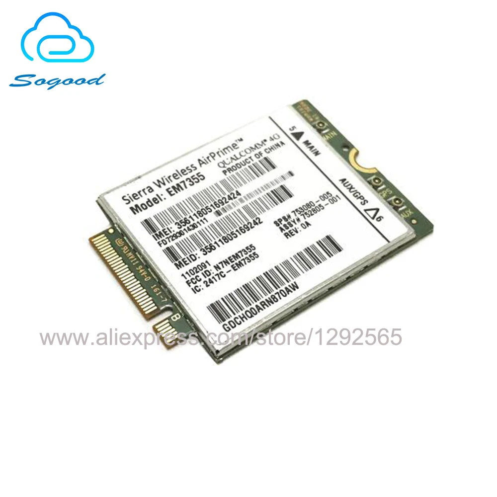 Sierra беспроводной модуль airprime EM7355 Gobi5000 NGFF LTE 3G/4G беспроводная карта 4G для HP 820 840 850 G1