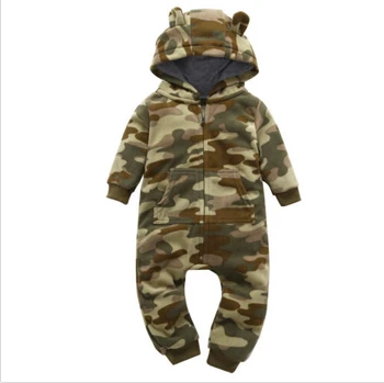 

Newborn Baby Infant Boy Girl Romper Long Sleeve 2017 Camouflage Hooded Jumpsuit Outfits Clothes New