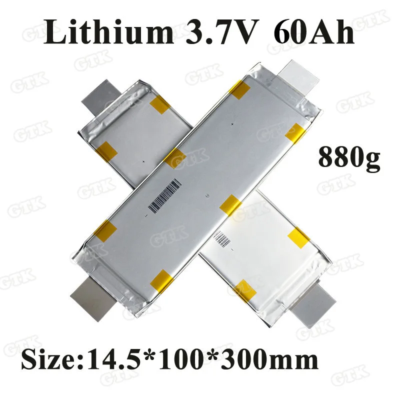 

3pcs GTK 3.7v 60ah Lithium battery rechargeable li Polymer Batteries for 12v 24v 36v E Bike Scooter motocycle battery pack diy