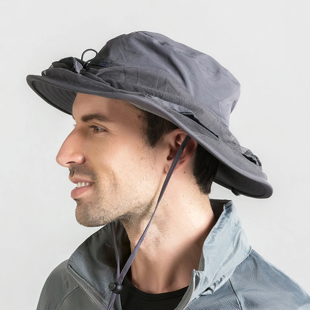 

Anti-mosquito hat net with Hidden Mesh sunscreen Protection Bugs Bees for Fishing gardening hat mask face speed dry hat