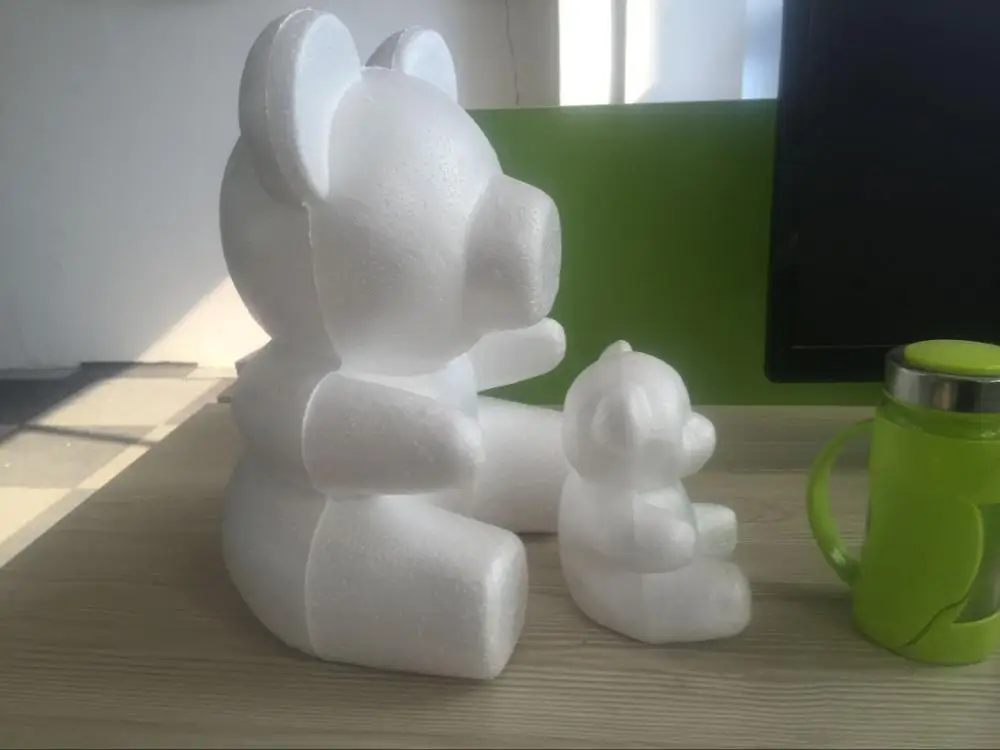 1pcs 21cm foam model Polystyrene Styrofoam teddy rose bear White Craft Balls For DIY Christmas Party 4