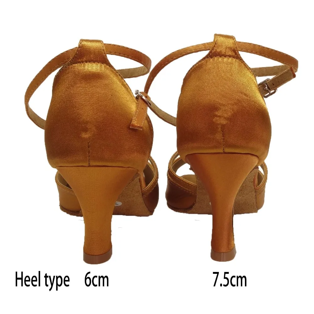HXYOO/; обувь для латиноамериканских танцев; Женская Профессиональная обувь для сальсы, бальных танцев, официального магазина; светильник; цвет коричневый, черный; атласная обувь для латинских танцев; N008