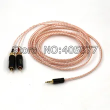 High Quality 2 rca to 3.5MM hifi 1 to 2 audio video cable with OFC pure copper Audio Cable
