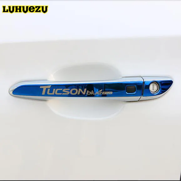 Luhuezu нержавеющая сталь с умным отверстием дверная ручка крышка ручка Накладка для аксессуары Hyundai Tucson