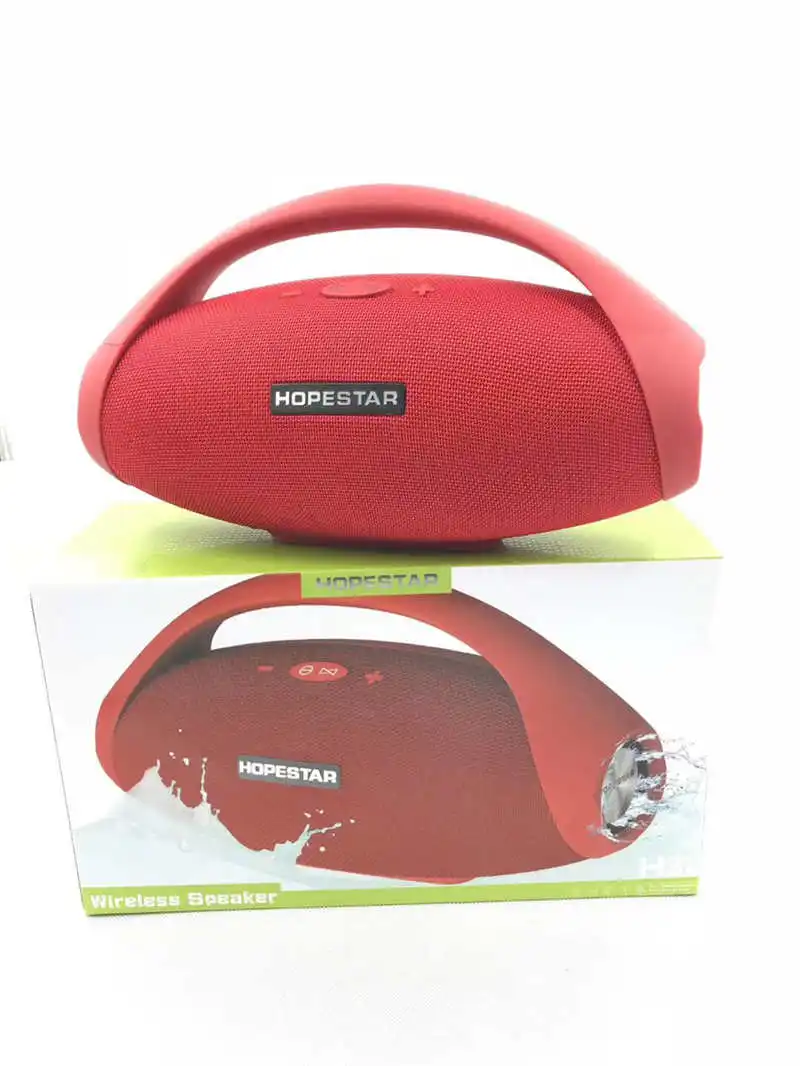 HOPESTAR H31 тяжелый бас большой мощности 32 Вт Bluetooth динамик стерео Саундбар бас беспроводной динамик сабвуфер TF USB портативный - Цвет: Красный