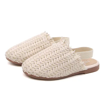 

2019 new Girls'Sandals Knitting Children's Sandals Retro-style Slippers Leisure Shoes Children's Sandals