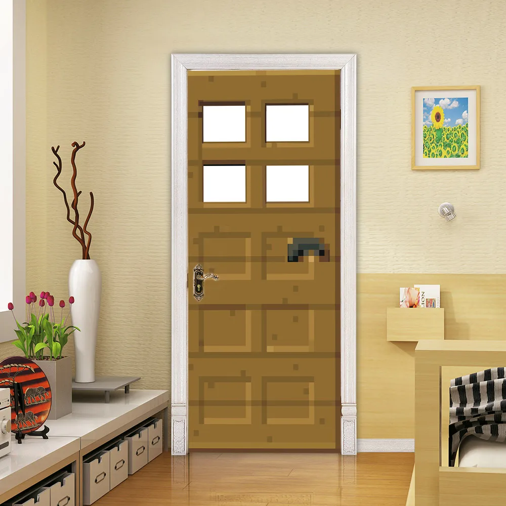 3D наклейки на дверь, креативные ретро деревянные двери, водонепроницаемые, для гостиной, спальни, съемная дверь, обои, самоклеющиеся наклейки на стены
