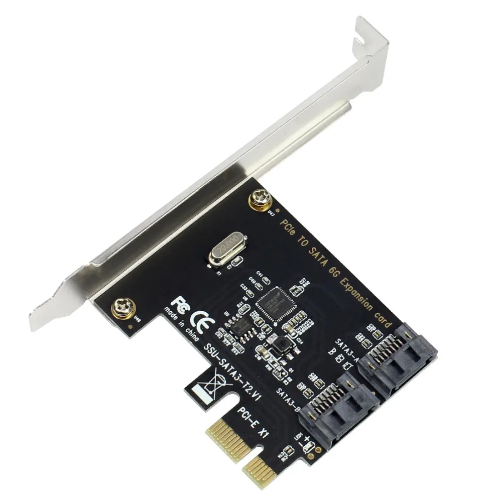 Адаптер контроллер PCIE PCI Express для SATA 3 0 2 порта III 6G|Платы расширения| |