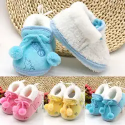 Новый Милый ребенок обувь для девочек милые теплые зимние новорожденных принцесса обувь для 0-18 м