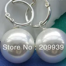 Hj 00187 16 мм круглый белый южного моря Жемчужина мотаться серьги
