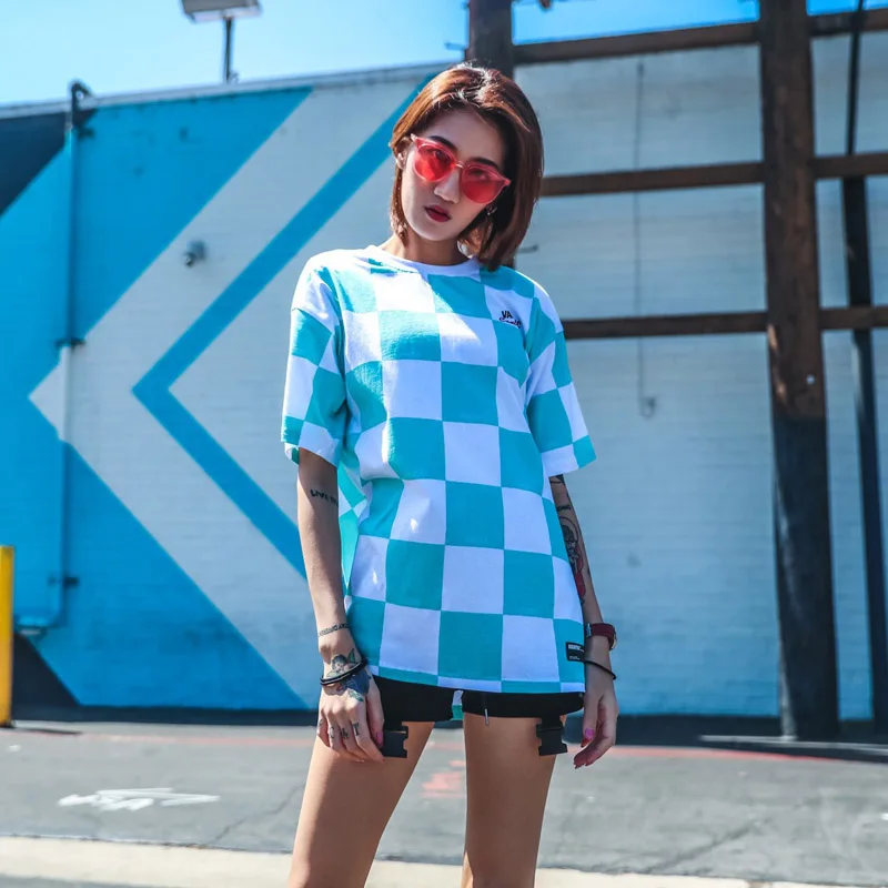 Checkerboard-Plaid-Printed-Man-s-T-shirts-High-Streetwear-Casual-Loose-Fit-Summer-New-Top-Tees (2)