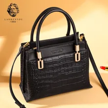 Laorentou Genuine Leather Female Handbags Vintage Crocodile Fashion Crossbody Bag Large Capacity Classic Women Messenger Bags jmd vintage handbags women bag luxury high quality fashion crocodile tote bags handbags women huge capacity genuine leather bags
