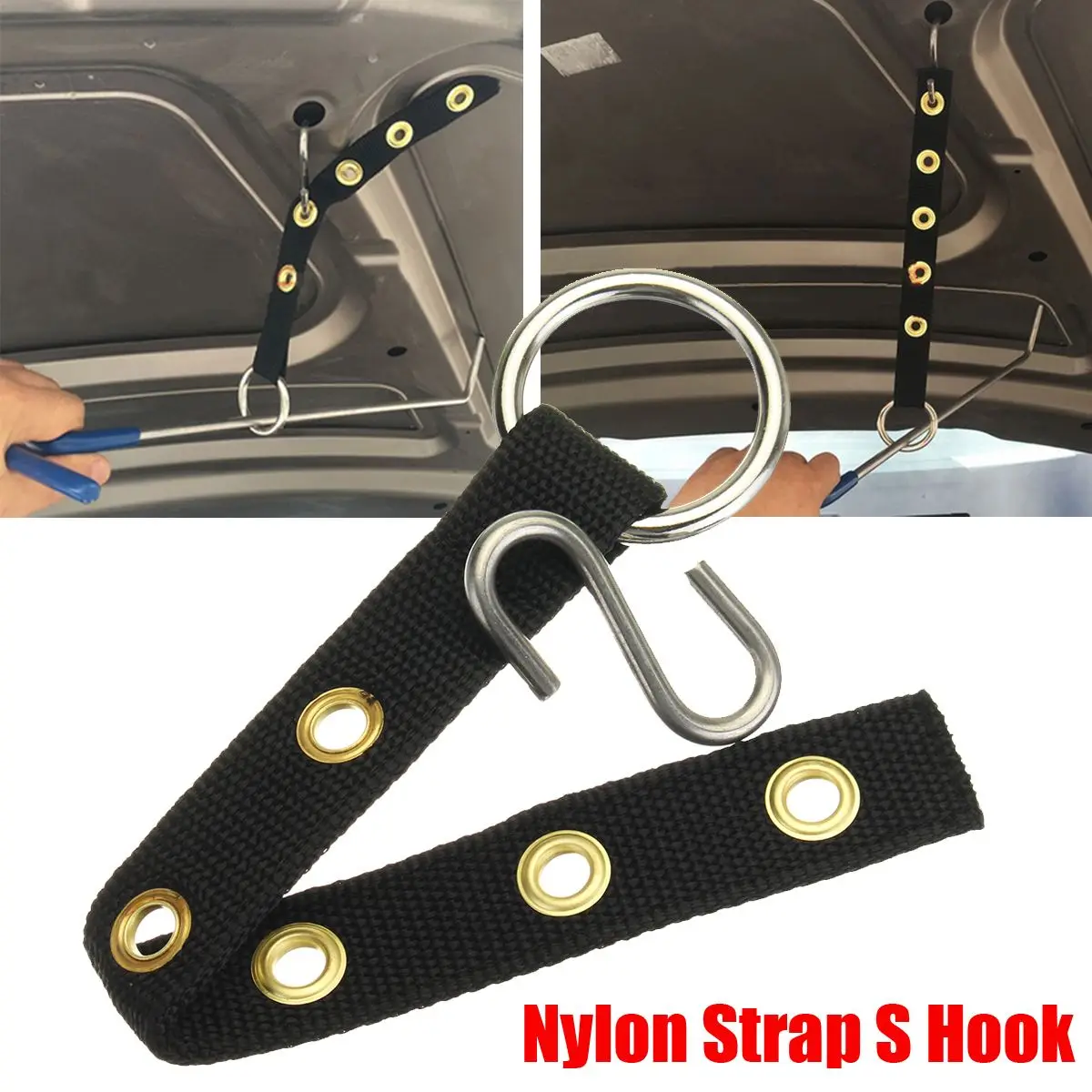 

Brand New 1Set Practical Useful New Car PDR Tools Nylon Strap S Hook Paintless Vehicle Dent Repair Hail Removal Kit