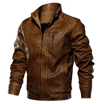 

New Military PU Leather Jacket Men Thick Bomber Tactical Army Pilot Jacket Casual Windproof Outerwear Coat US Size