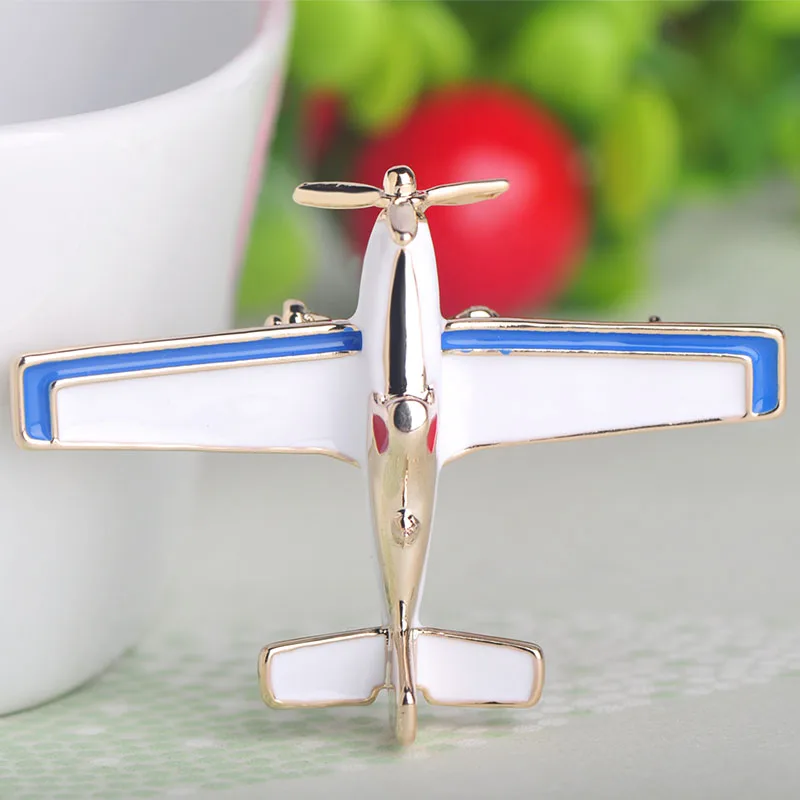 

Blucome Fashion Airplane Aircraft Shape Brooch Gold Color Enamel Jewelry Pins Kids Boys Party Gifts Bag Suit Clothes Accessories
