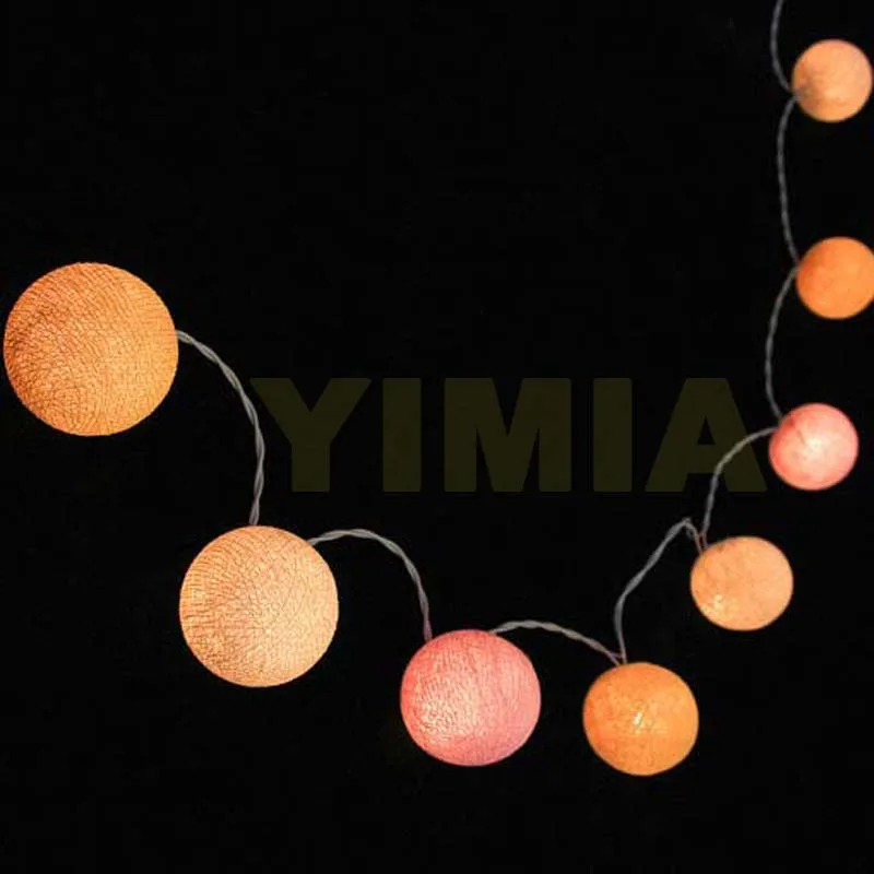 Us 10 22 7 Off Pastel Pink Yellow Cream Cotton Balls String Holiday Lights Bedroom Nursery Wedding Birthday Gift Party Fairy Patio Night Lights In