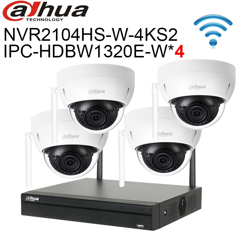 Dahua wireless security camera system 4channel Wifi NVR2104HS W 4KS2