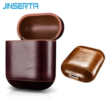 

JINSERTA Genuine Leather Earphone Bag Cover for AirPods Charging Protective Earphone Cases Box Bluetooth Wireless Headphone Bag