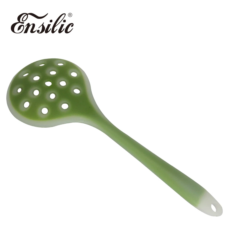 

Translucent Nonstick Silicone Colander Spoon High-Temperature Anti Hot Handle Food Strainer Kitchen Cooking Tools Not Hurt Spoon
