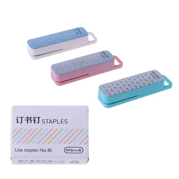 

1 Set Manual Mini Stapler 3 Color Staplers Set Stationery School Office Supplies Hot New