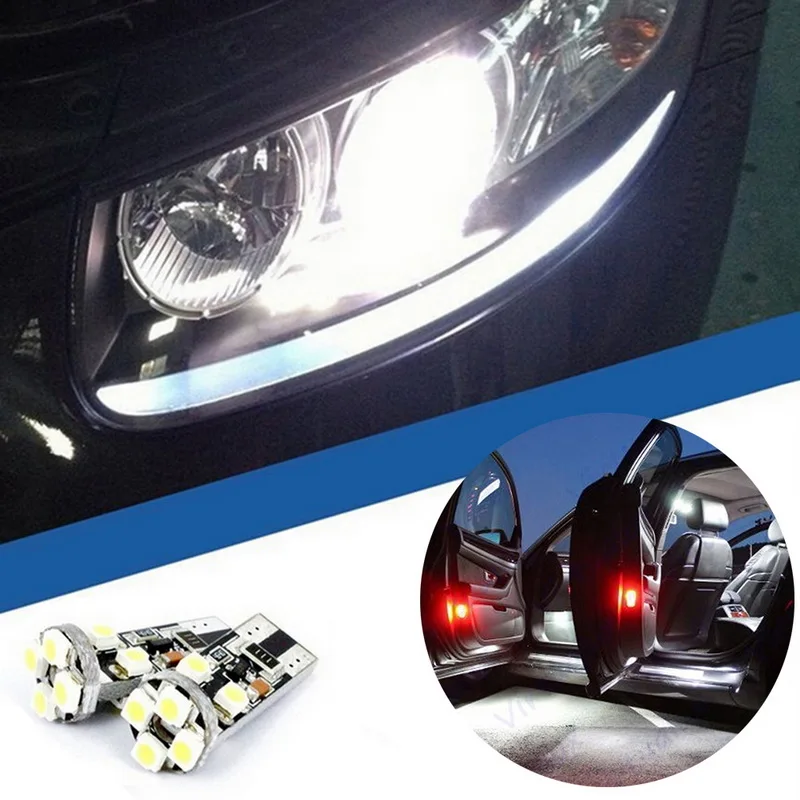 4 шт. T10 8SMD Автомобильные светодиодные клиновидные лампы Canbus боковые лампочки W5W 501
