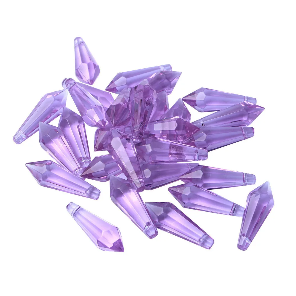 50 шт пурпурная люстра стеклянные кристаллы Восьмиугольные бусины лечебная лампа призмы детали Висячие капли Подвески 38 мм/1,49"