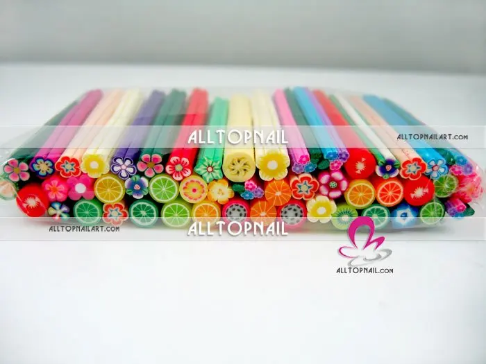 Feather cartoon fruit Festival- Mixed Style Polymer Clay Nail Art Cane A_Grade 100pcs Nail Art Canes 4
