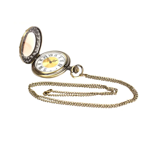 Карманные часы для Для мужчин Для женщин Уникальный Винтаж большой римская цифра золото Уход за кожей лица карманные часы с металлической