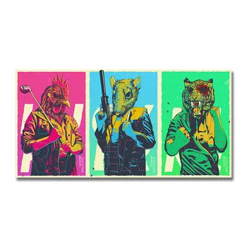 

Art Silk Or Canvas Print Hotline Miami Hot Game Poster 13x27 24x48 inch For Room Decor Decoration-007
