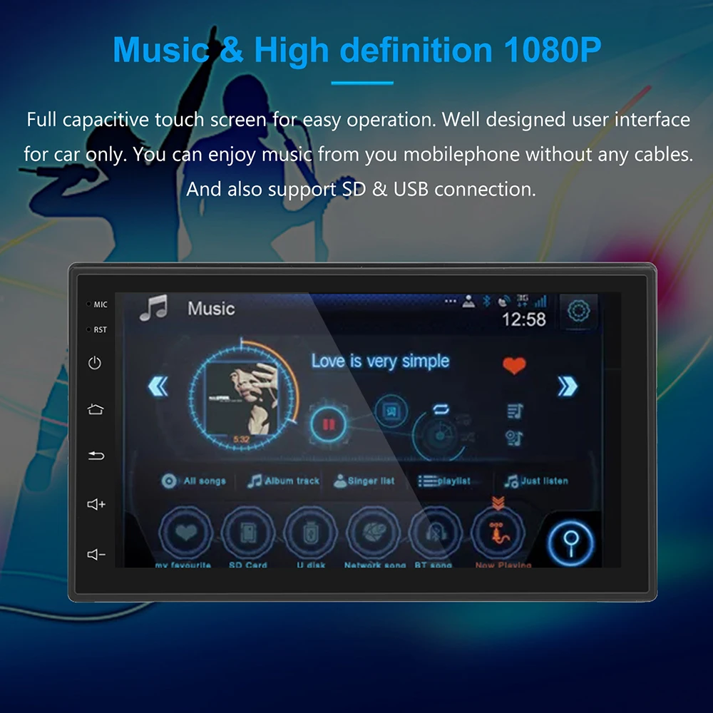 Универсальный автомобильный радиоприемник 7 дюймов 2 Din Android 8 1 1080P для NISSAN TOYOTA
