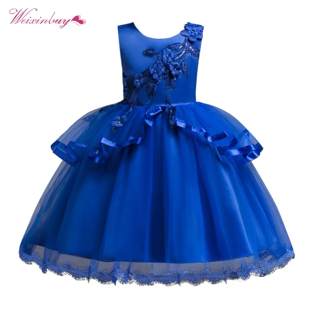 Детское платье принцессы платье с цветочным узором для девочек, летнее платье-пачка на свадьбу, день рождения, Нарядные платья для девочек Детский костюм