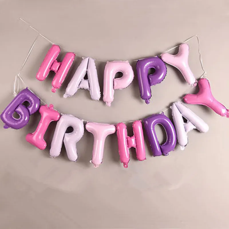 

13psc/lot 16 Inch Happy Birthday letters Foil Balloons Party Decoration Balloon kids toy multiple colour choose