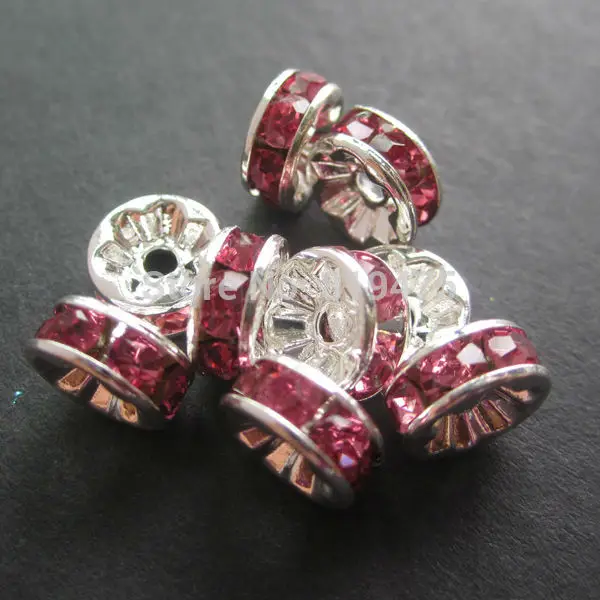 Бусины серебряные круглые из горного хрусталя 8 мм 50 шт./лот|crystal spacer|diy jewelry