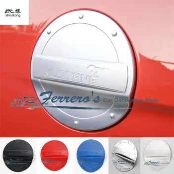 

Free shipping 1pc ABS chrome car styling sticker Fuel Tank Cover decoration Sequins for 2015 2016 ford mustang