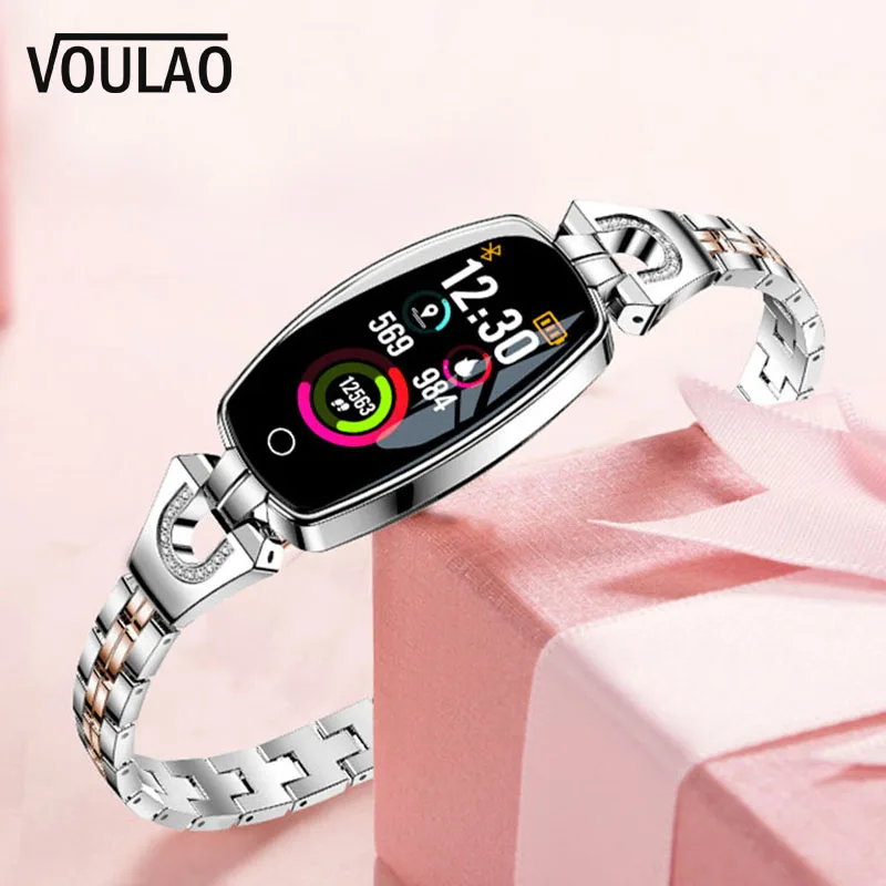 

VOULAO H8 Smart Fitness Bracelet Women Heart Rate Monitoring Waterproof Bluetooth Wristband Health Fitness Band For IOS Android