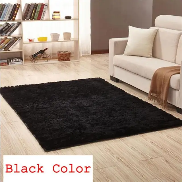 Schwarz Plüsch Teppiche Für Wohnzimmer Wohnkultur Schlafzimmer ... Schwarz Plüsch Teppiche Für Wohnzimmer Wohnkultur Schlafzimmer ...