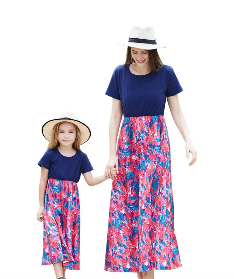 

Mother Daughter Dresses ShortSleeve Floral Long Dress Mother And Daughter Clothes Mom And Daughter Dress Family Matching Clothes