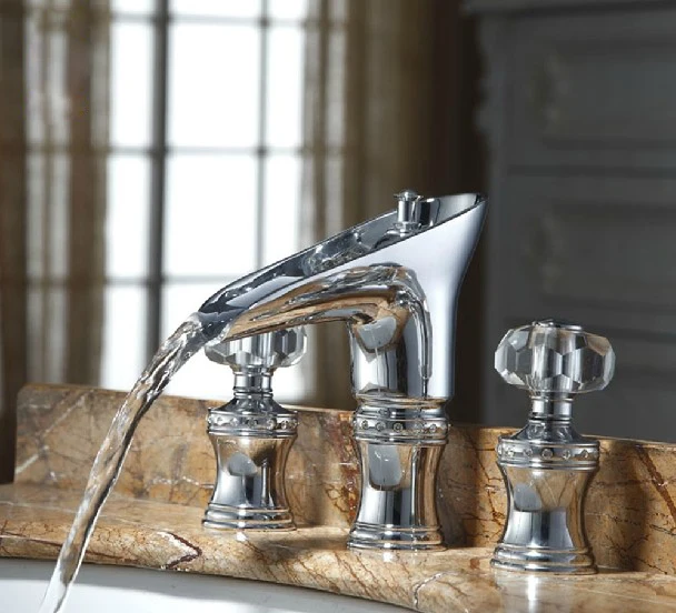 Free Shipping Chrome 8 Widespread Lavatory Bathroom Sink Faucet