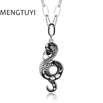 

Mengtuyi 12pcs/lot Fashion Antique 6.5*3cm Snake Vintage Pendant Necklace 76cm Leather Chain Long Necklace Accessory Trinket