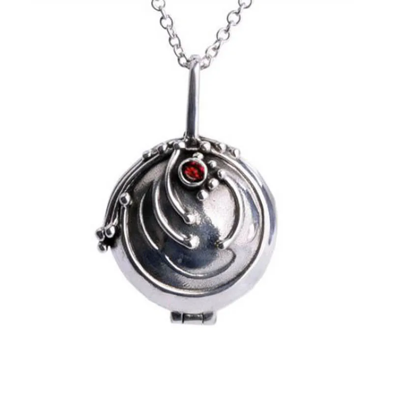 925 Sterling Silver New Vampire Diaries Elena Locket Vervain Pendant Necklace