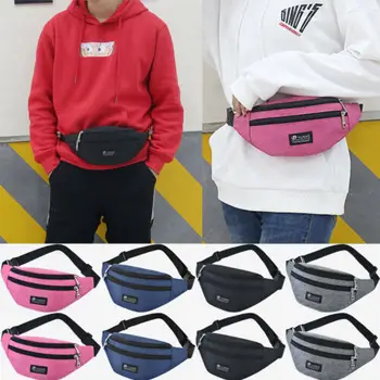 

2019 Fashion Unisex Waist Bags Men Women Waist Fanny Pack Sport Travel Belt Zipper Waist Pouch Crossbody Bag