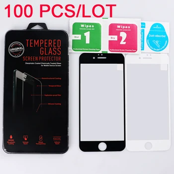 

Wholesale 100pcs/Lot For Iphone 7 7 Plus Tempered Glass Screen Protector Film Full Coverage For Iphone 6 6S Plus 9H 2.5D 0.3mm