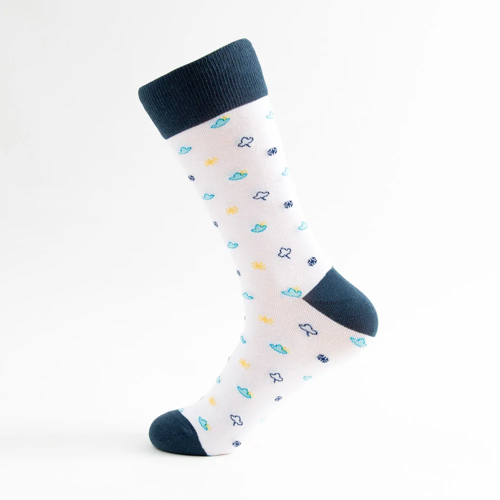 Jhouson/1 пара; Новинка; мужские носки из чесаного хлопка; модные свадебные носки с забавным рисунком акулы и Кита - Цвет: FFY-2