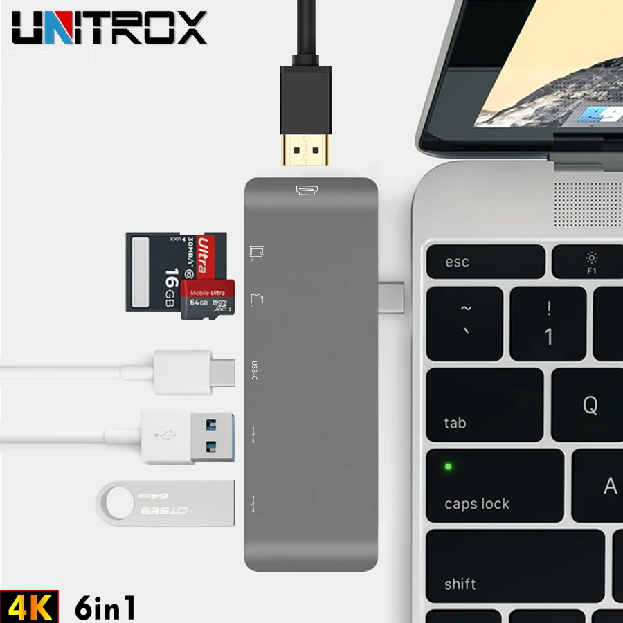 

USB 3.0 C Hub To HDMI Splitter Adapter Type-C Hub TF Micro SD Card Reader 4K Thunderbolt 3 For Imac For Macbook Pro 2015-2018