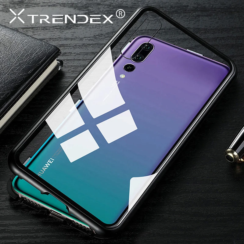 Magnetic Adsorption Metal Cases for Huawei P30 P20 Mate 20 Pro Lite Honor 10 P Smart Nova 3i Tempered Glass Hybrid Case Cover |