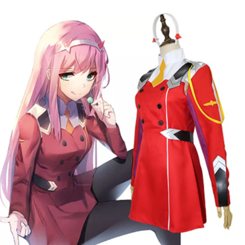 Женский костюм для косплея DARLING in the FRANXX 02 Хэллоуина с юбкой и париком праздничные