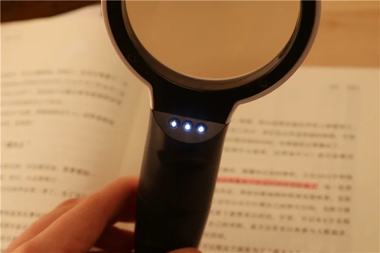 10X 110mm Diameter Handheld Magnifying Glass with LED Light Portable Magnifying Glass White Magnifier-14