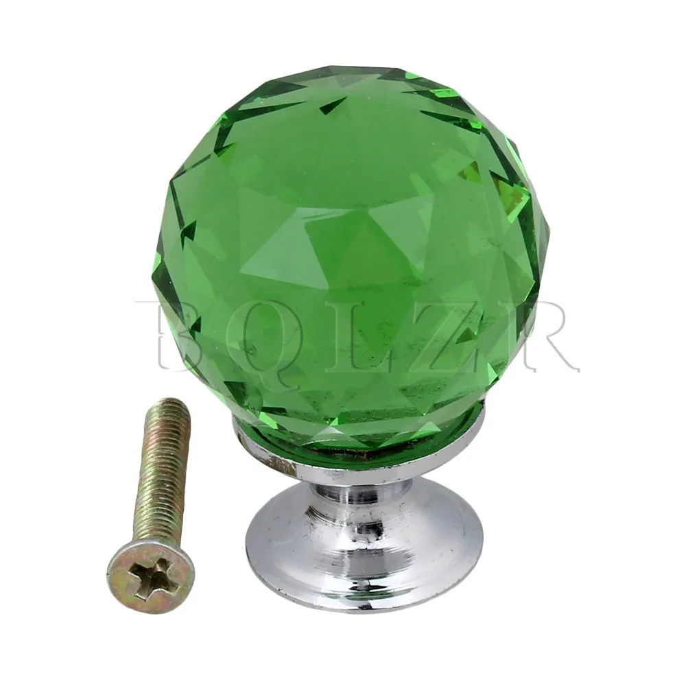 BQLZR Shiny Clear Green Faux Crystal Knob Pull Handle Drawer