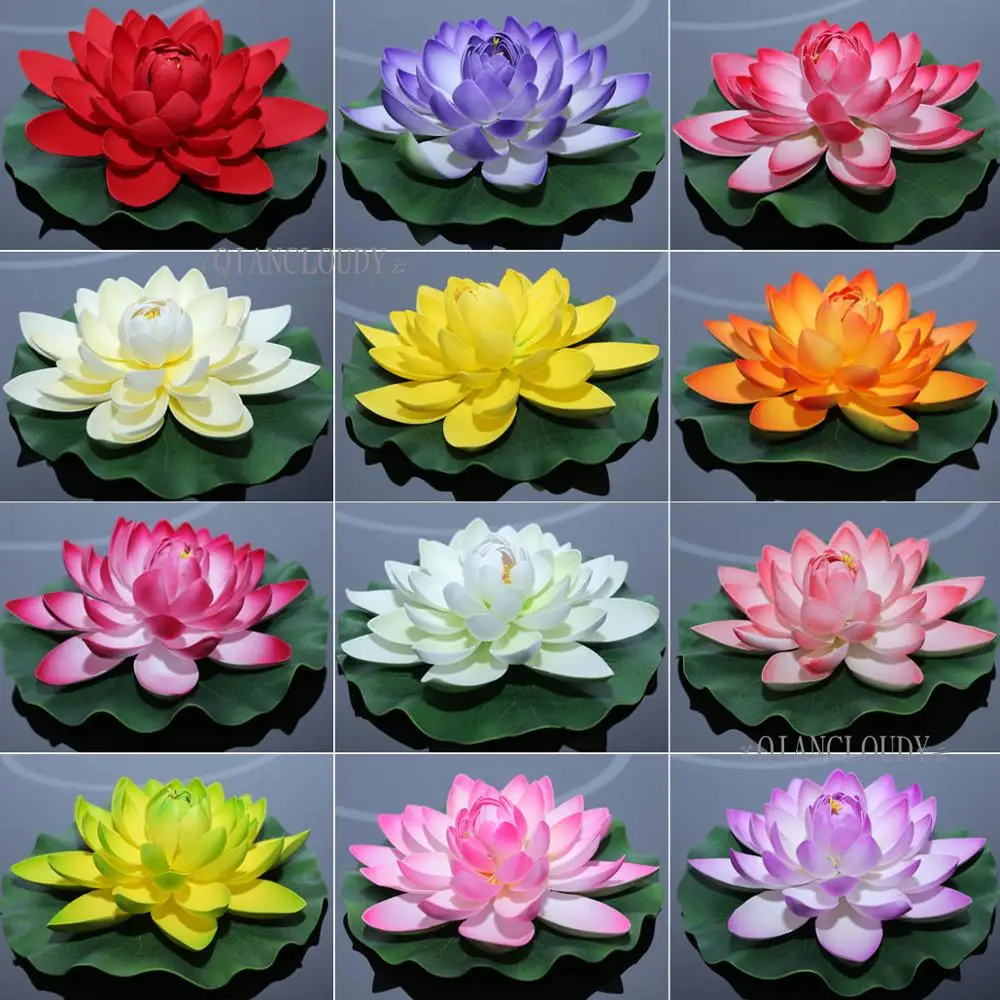 10 Pieces Artificial Large Foam Lotus Lily Leaf Ponds Lotus Leaves
