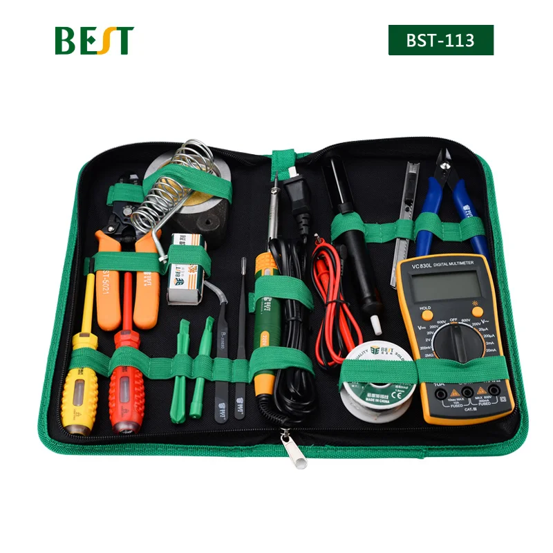 инструмент для ремонта электроники. набор инструментов proskit 1pk-818b. паяльник soldering iron 60w. плоскогубцы_135 мм_proskit 1pk-28. инструмент для ремонта электроники.